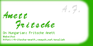 anett fritsche business card
